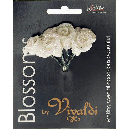 20mm Glitter Foam Rose Flowers